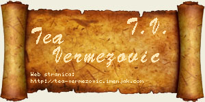 Tea Vermezović vizit kartica